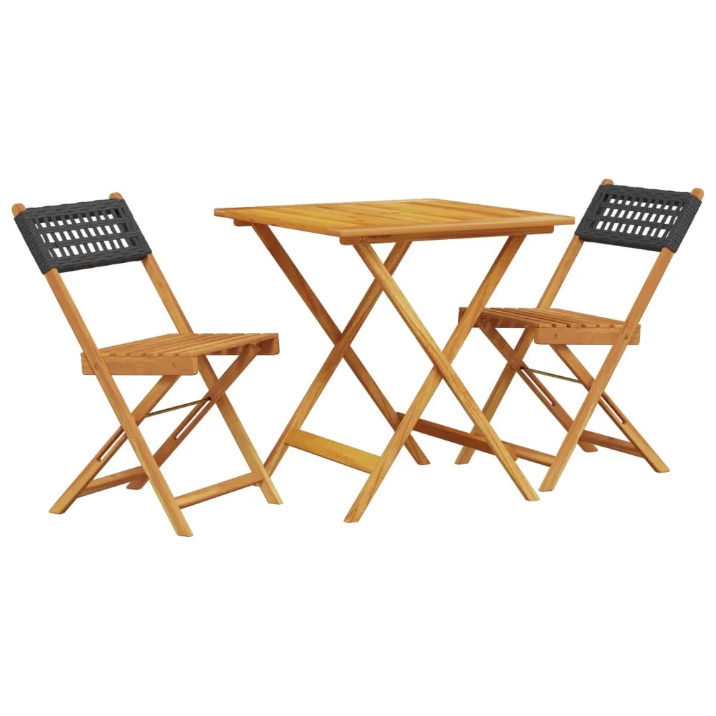 Arredo Esterno vidaXL Set 3 Pezzi Bistrot Legno Acacia e Rattan
