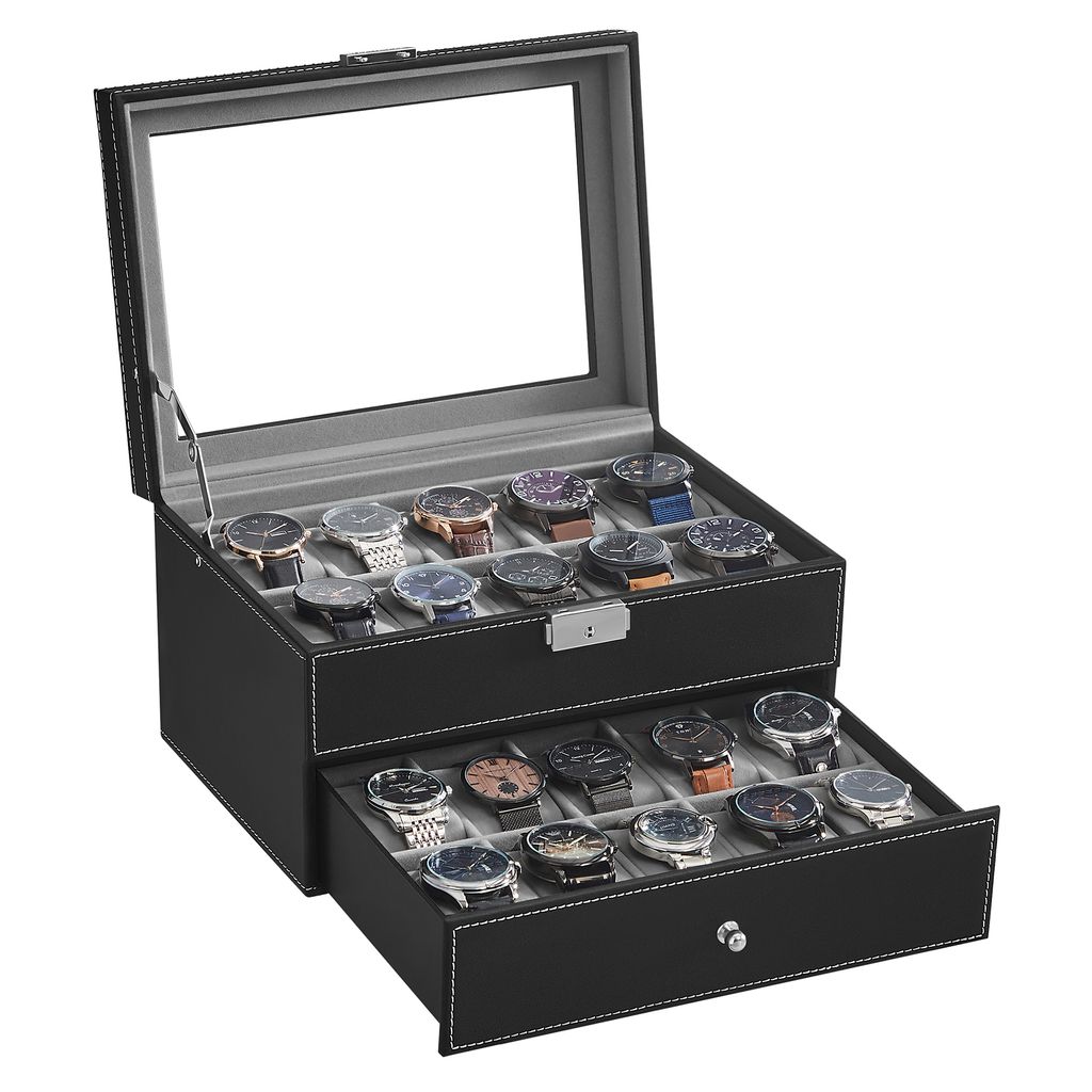 für 20 Uhren, 2 Ebenen, mit Glasdeckel Produktbild 
