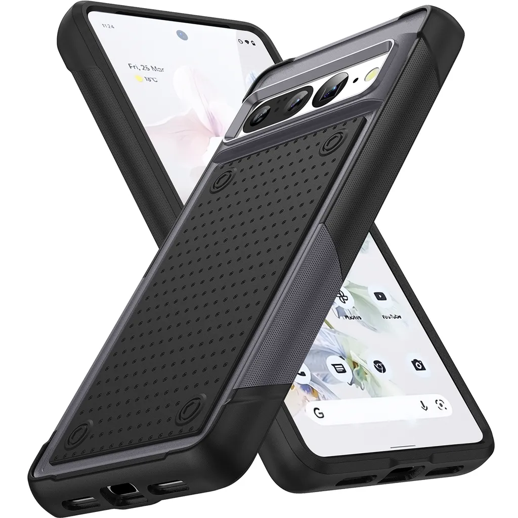 Custodia Pixel 7 Pro Qualità Militare Grigio Nero - Cover Antiurto 2in1