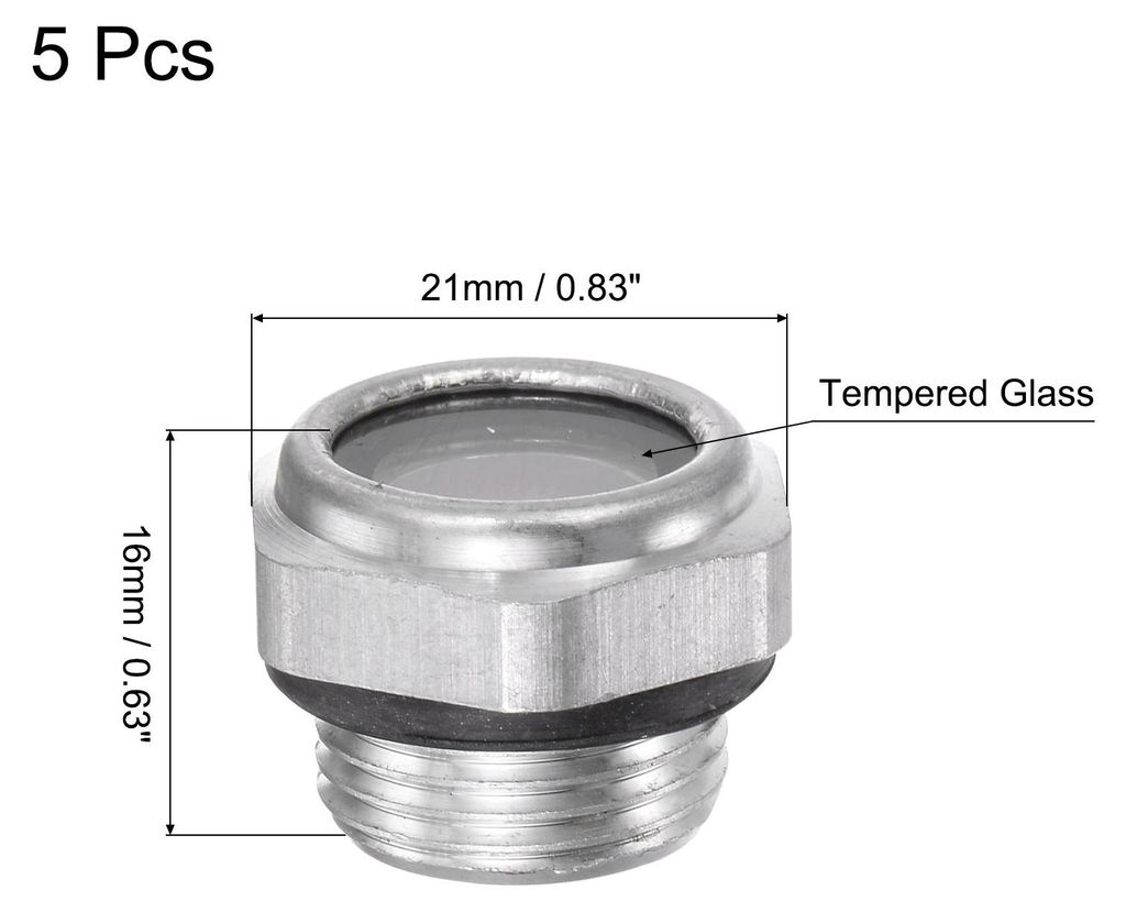 5Stk Luftkompressor ?lstandanzeige Schauglas 3/8" Aluminum Flš¹ssigkeitsanzeiger