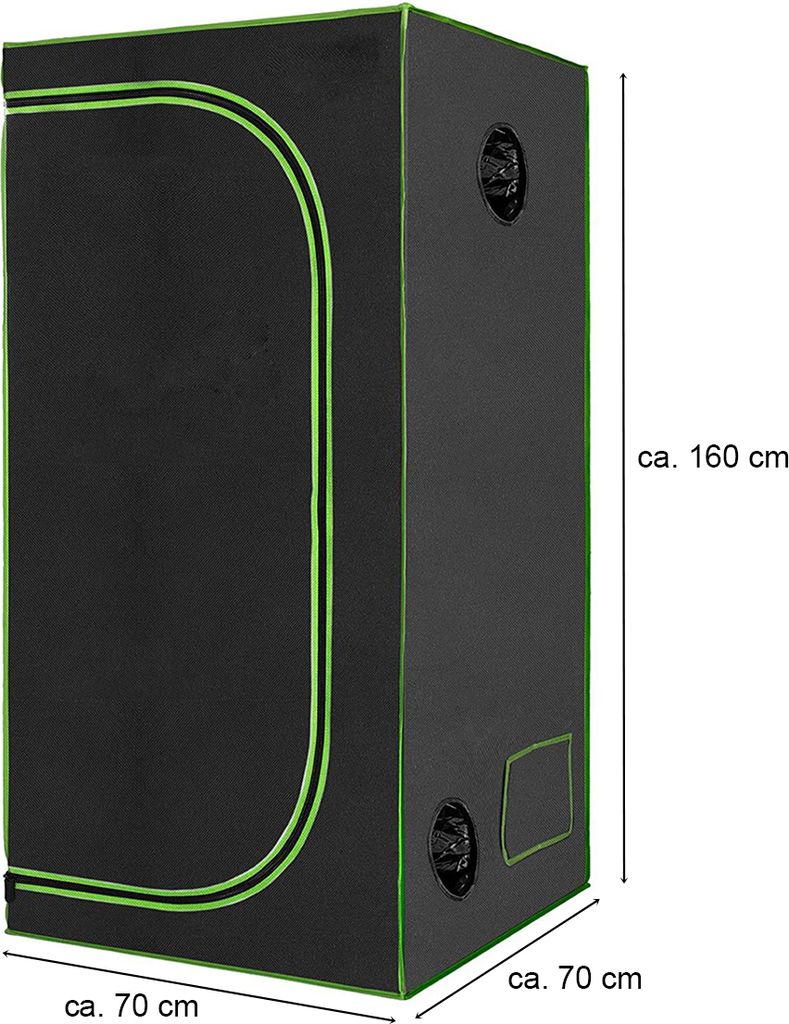 Gewächshaus Indoor Grow Pflanzenzelt Zuchtzelt Zelt Schrank 70x70x160cm - G6