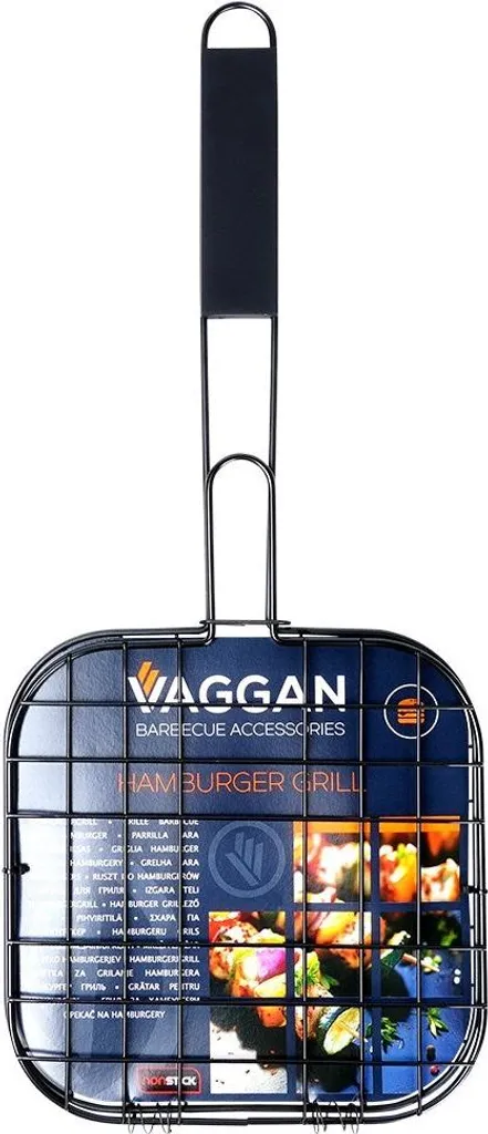 Grille à hamburger pour barbecue extérieur métal noir de 49 x 21,1 cm - 9