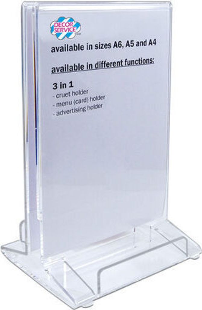 1x Tischaufsteller "3in1" aus Acrylglas A5