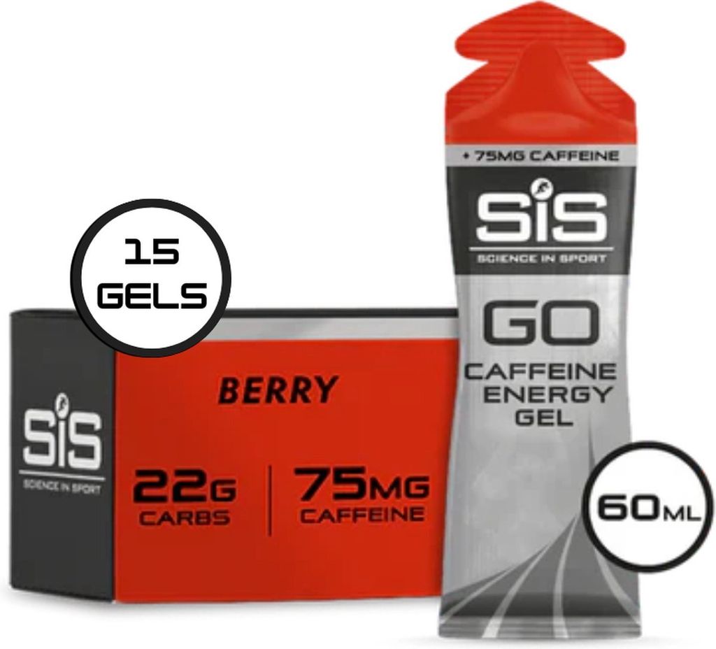 Science in Sport - SIS Go Isotonic Energie Gel + Koffein - Energiegel - Isotonisches Sportgel - Beere geschmack - 15 x 60ml