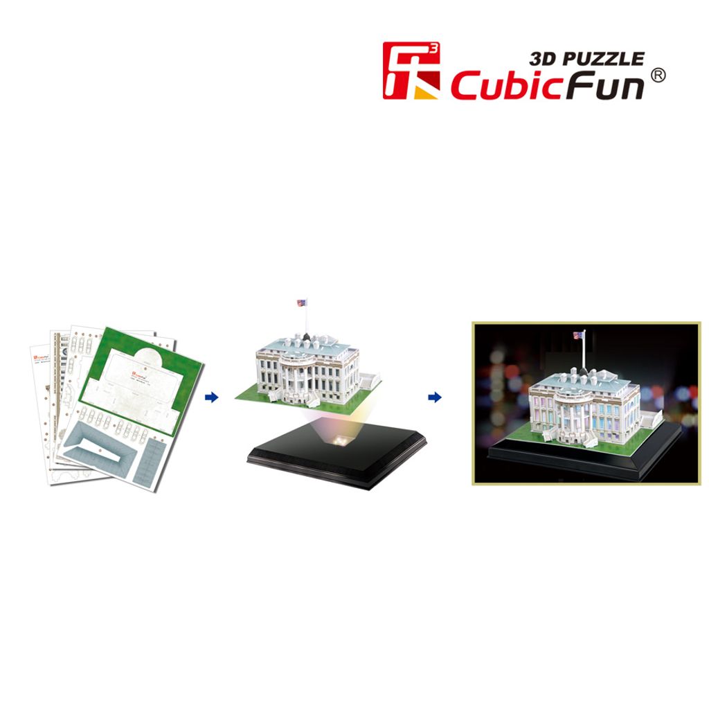 Cubic Fun 3D Puzzle LED Weißes Haus Washington 56 Teile Spielzeug