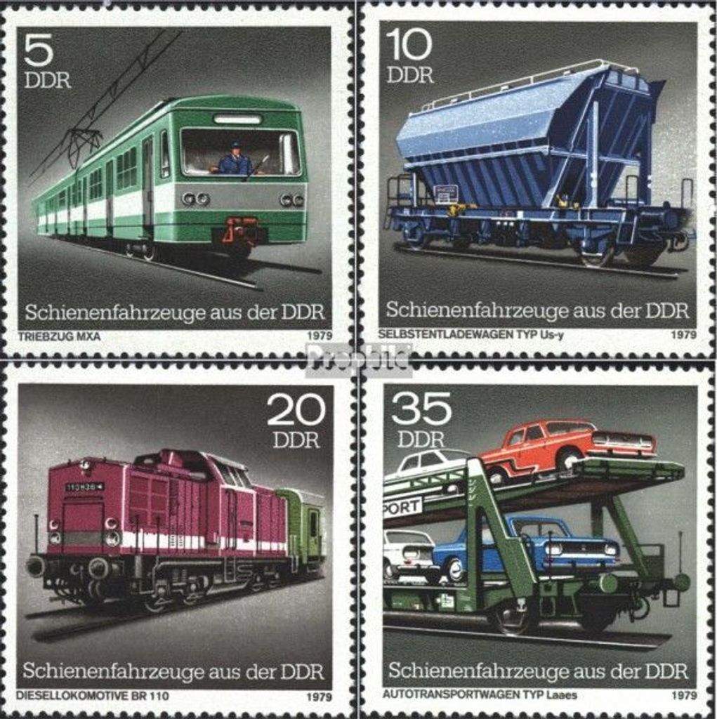 Briefmarken DDR 1979 Mi 2414-2417 (kompl.Ausgabe) postfrisch Schienenfahrzeuge