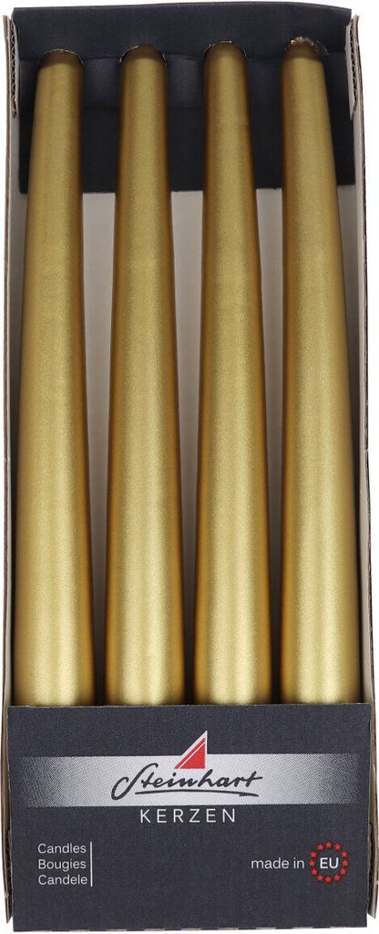 Spitzkerzen "Edelglanz"Gold 240/24 mm, 4 Stück Steinhart Produktbild 