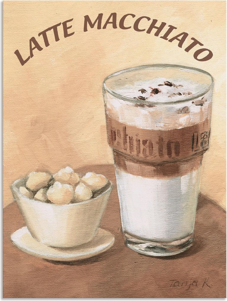 ARTland Wandbild Alu für Innen & Outdoor Latte Macchiato Größe: 45x60 cm