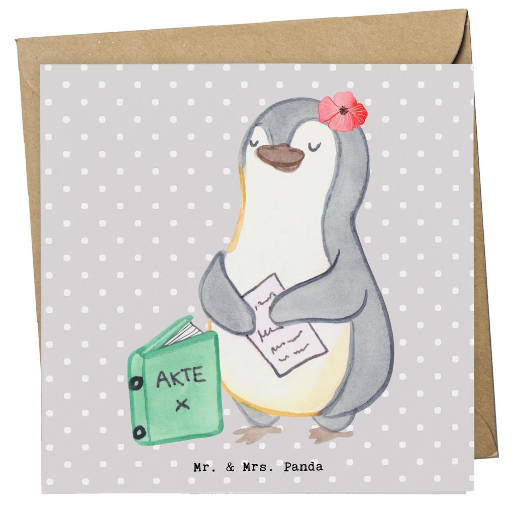 Mr. & Mrs. Panda Grußkarte Business Development Manager Herz - Grau Pastell - Geschenk, Glückwunschkarte, anlasskarte, doppelkarte, faltkarte, Kl...