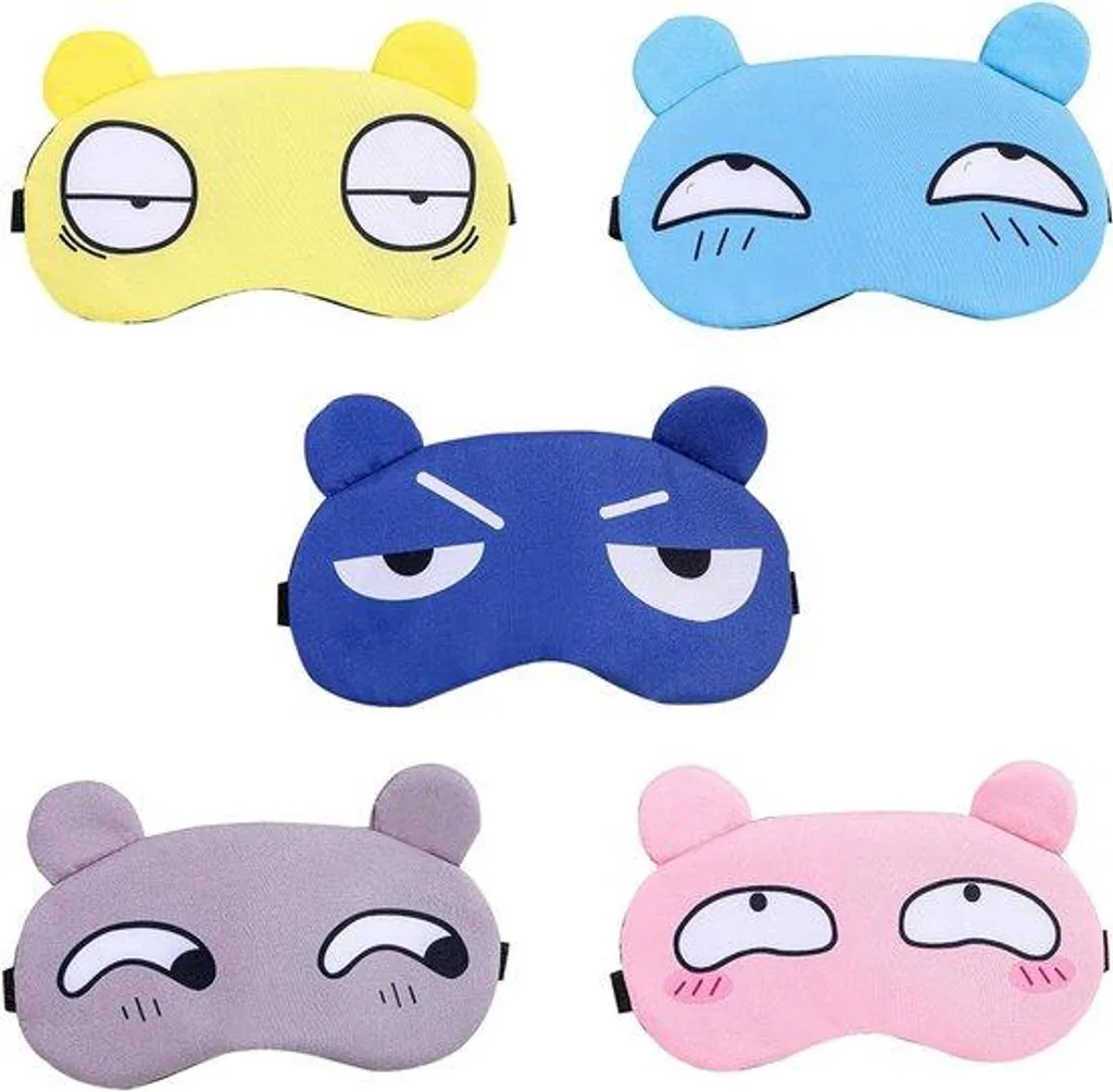 Masque de sommeil Cartoon réglable - Lot de 5 masques de nuit enfant