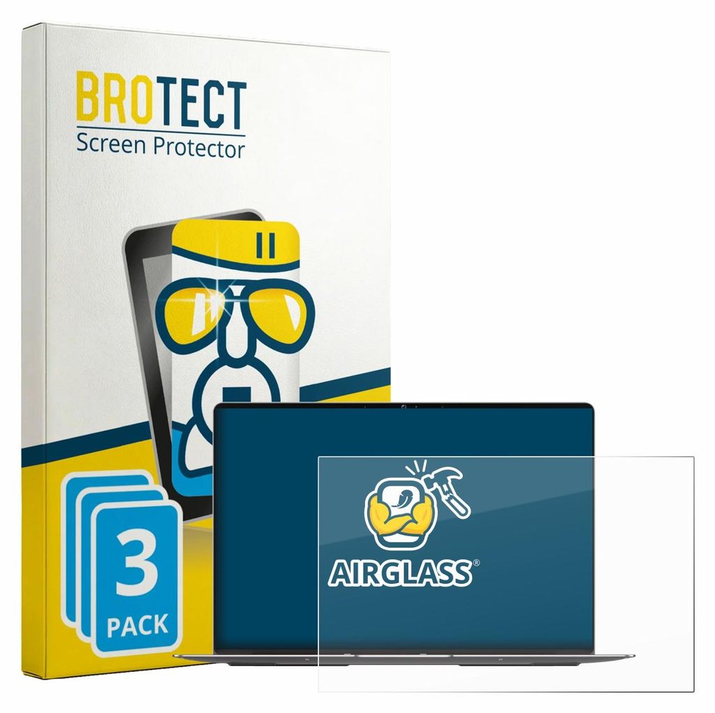 3x BROTECT Schutzglas für Geekom GeekBook X14 Pro Schutzfolie Panzer Folie Glas Display Schutz klar