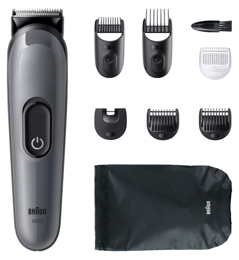 Tondeuse à barbe rechargeable étanche gris - Braun - Image du produit 