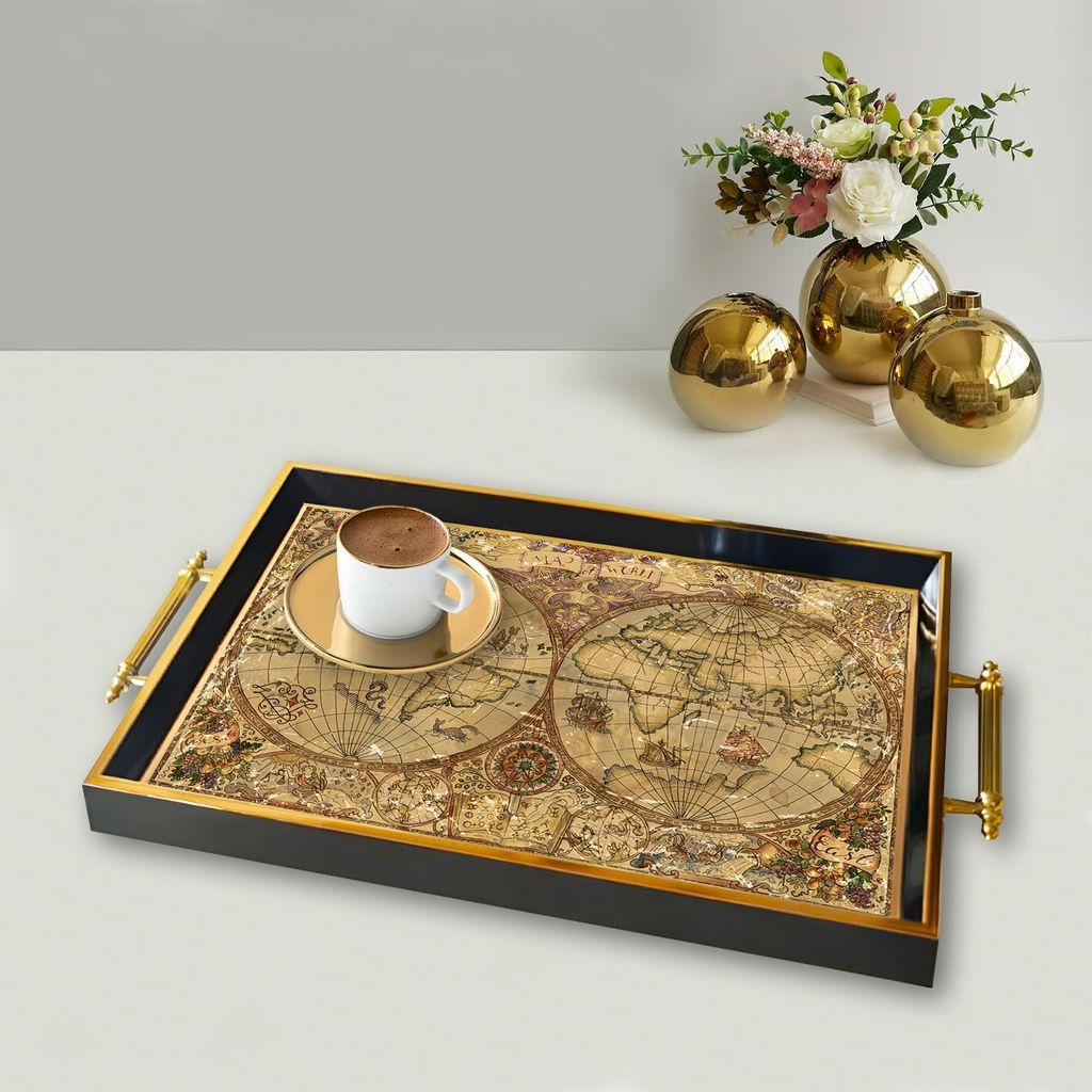 Evila Originals, TPA9867, Tablett, Mehrfarbig, 100 % GLAS, 50 x 29 x 3,5 cm