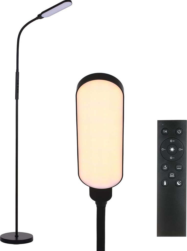 Neoglint LED Stehlampe Moderne Stehlampen Leselicht 9 Helligkeitsstufen & 5 Lichtfarben Touch Control Fernbedienung für Wohnzimmer Schlafzimmer Büro
