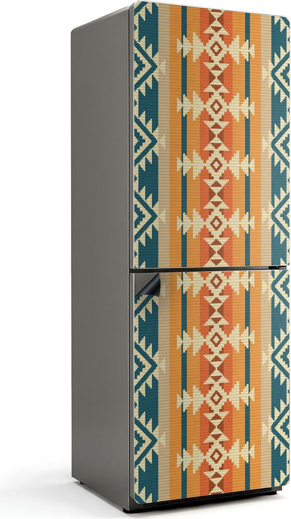 Ethnisches Streifenmuster – Magnetische Kühlschrank Abdeckung – Dekorfolie magnetisch Küche – Kühlschrank Magnet Deko – selbstklebende M...