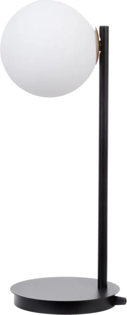 Petite lampe moderne contre l'éblouissement noir et verre blanc Gama