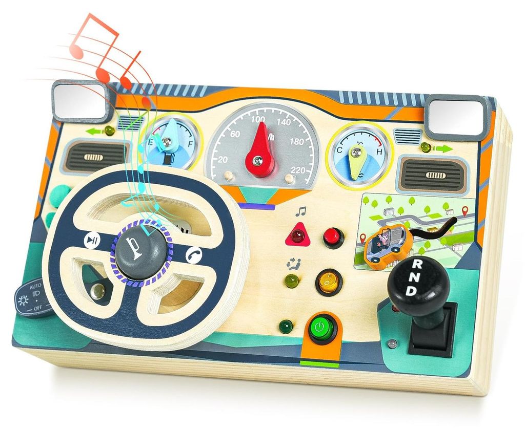 Busy Board Montessori Spielzeug ab 1 Jahr Lenkrad Kinder Reisespielzeug fuer Kleinkinder Sensorisches Spielzeug fuer Kinder mit Autismus Weihnachts...