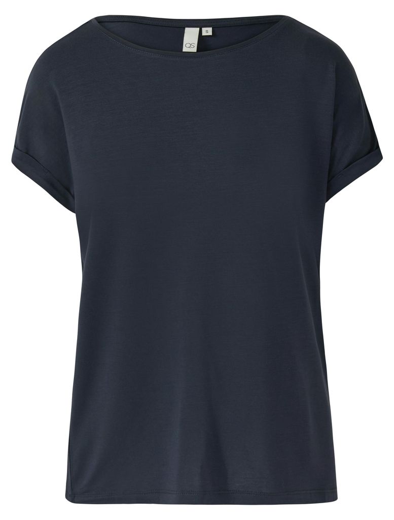 s.Oliver Damen T-Shirt Loose Fit mit Fledermausärmeln und fixiertem Umschlag