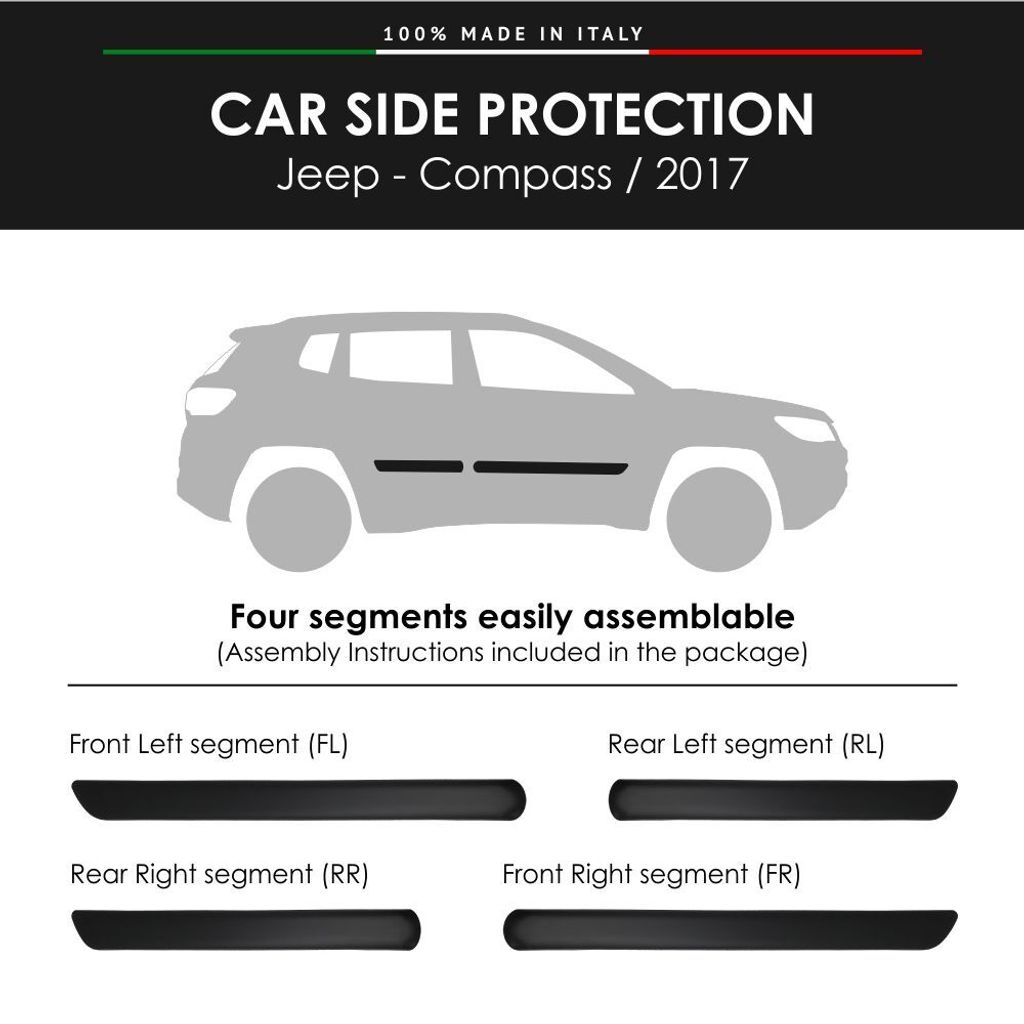 Baguettes latérales pare-chocs pour Jeep Compass 2017 avec Image du produit 