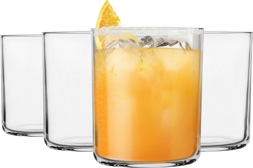 Bormioli Rocco Aere Wasserbrille - klassischer Whisky-Wasser-Cocktail-Tumbler - 280ml - Clear-Pack von 4