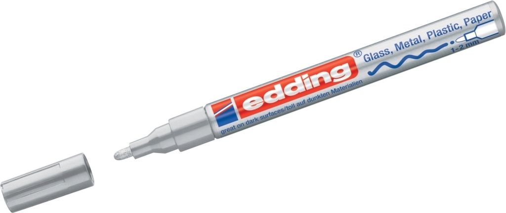 Glanzlack-Marker edding 751 silber Packung mit 10 Stück
