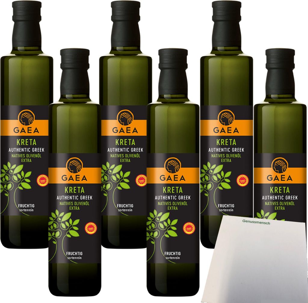 Gaea Natives Olivenöl extra aus Kreta VPE (6x500ml Flasche) + usy Block