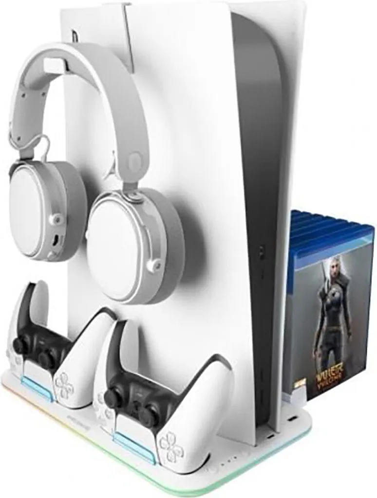 Supporto Multifunzione Mars Gaming MPS5-B2 Bianco per PlayStation 5 Slim