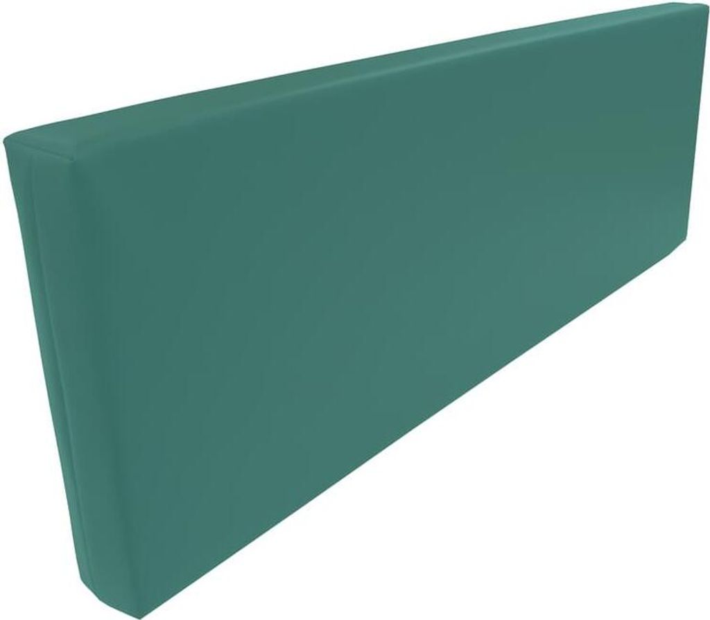 Rueckenlehne - Rueckenkissen für Palettenkissen (120x43x20/15 cm (Agave) MATRATZEN KISSEN Mit Kunstleder flammhemmend MVSS 302 - UV stabilisiert -...