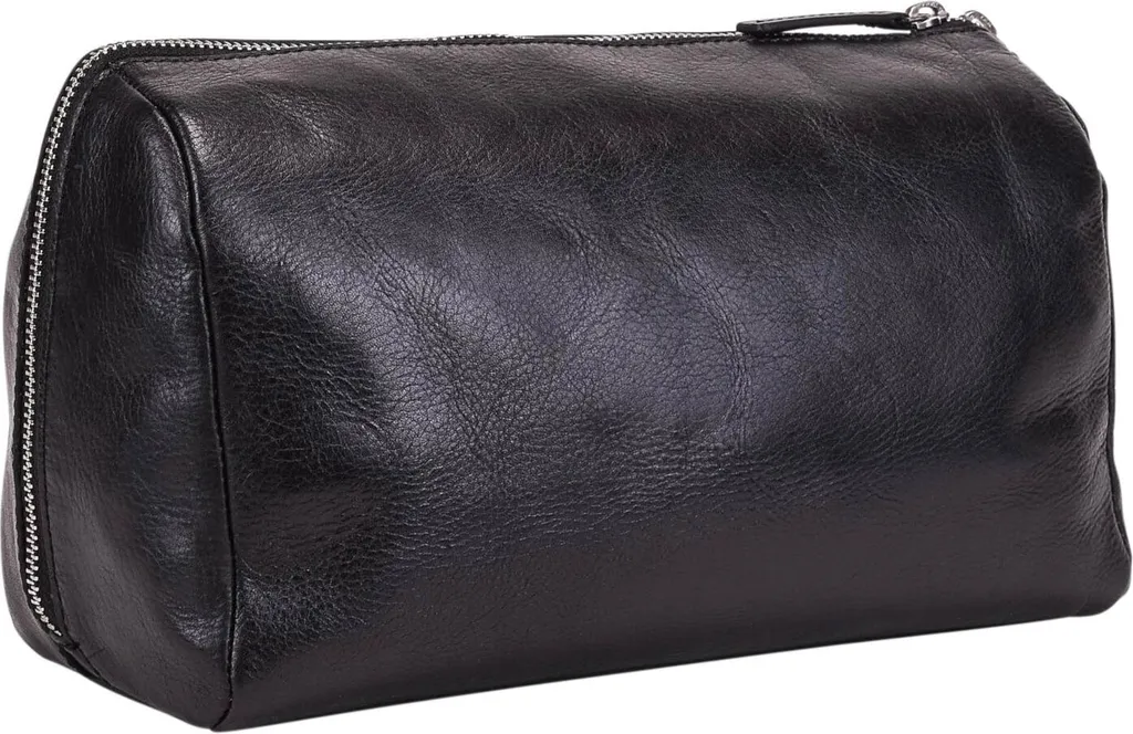 Trousse de Toilette en Cuir Noir Cambridge - Finition Luxe Leonhard Heyden