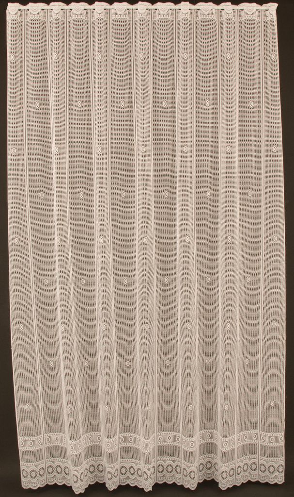 Gardinen Kranzusch Scheibengardine Jacquard gebogt Abschluss 210x125 cm H/B natur Bistrogardine Vorhang Küche 1er Pack