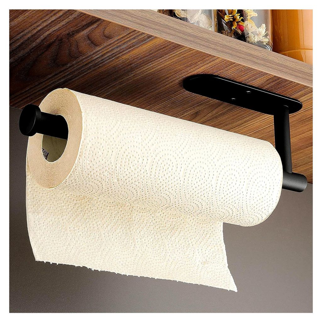 Küchenrollenhalter ohne Bohren - Küchenpapierhalter Edelstahl Rollenhalter Schwarz Papierrollenhalter für Küche