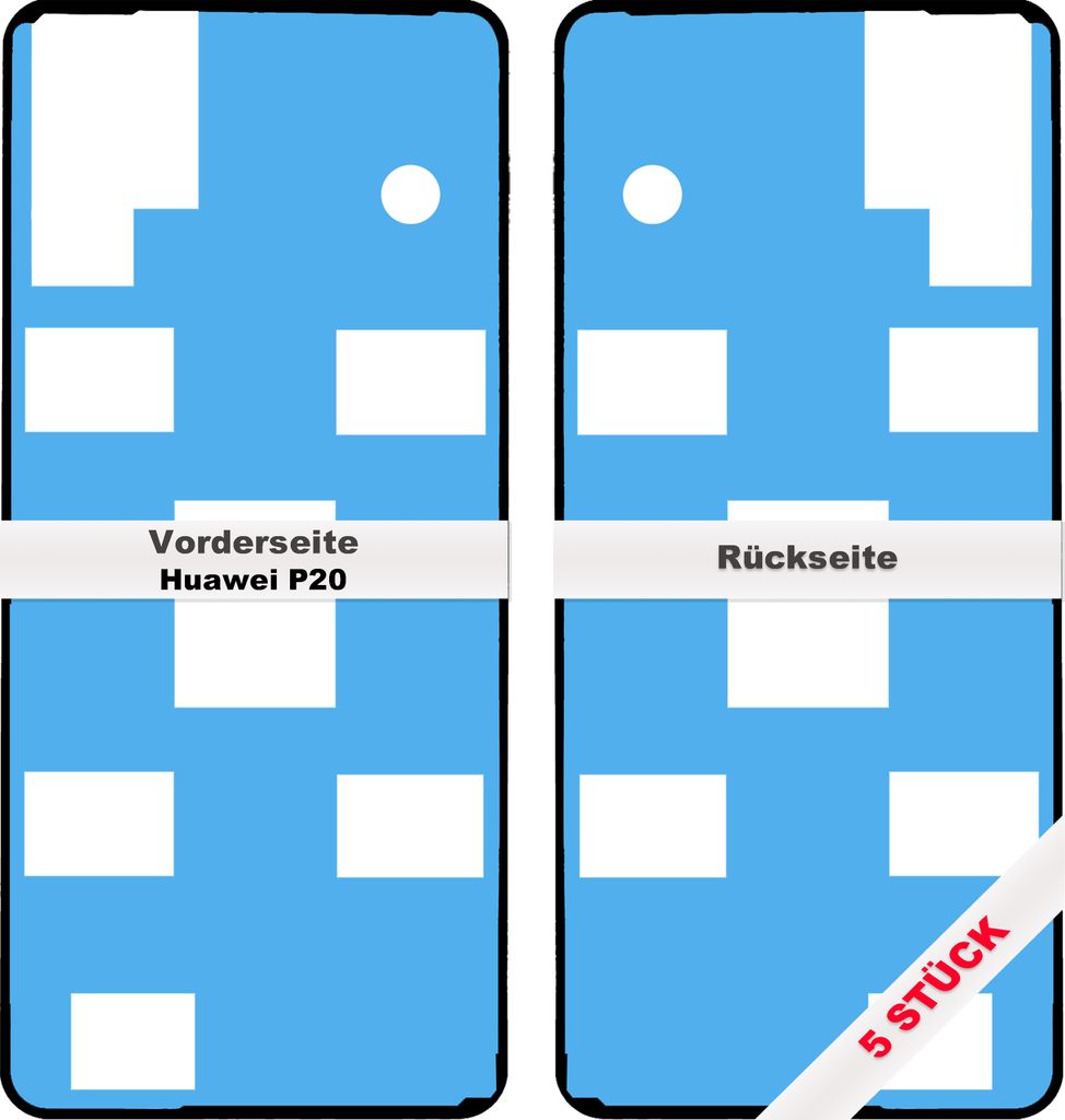5x Huawei P20 Akkudeckel Klebefolie Kleber Backcover Rahmen Batterie Glue