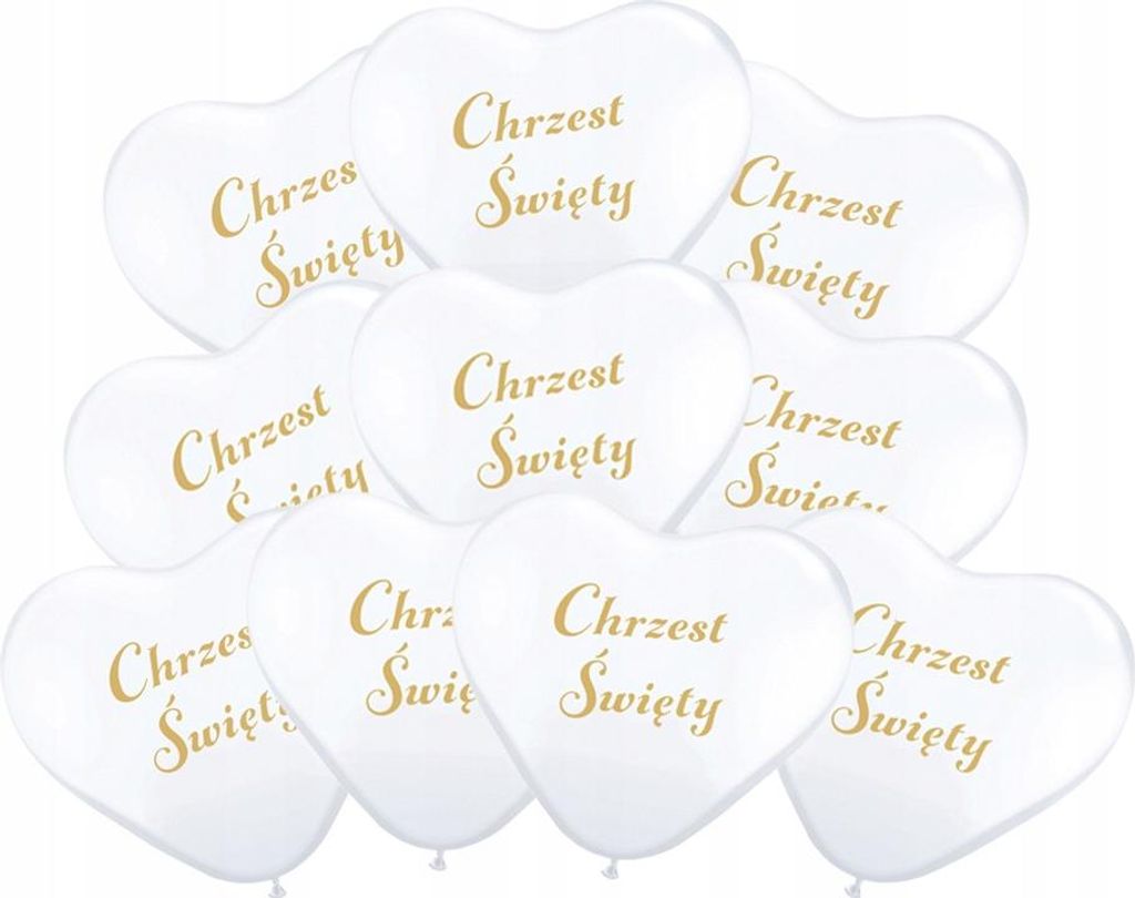 Herzballons mit Aufdruck Heilige Taufe 10 St.