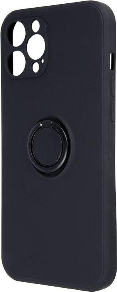 Finger Grip Hülle mit Ring Kameraschutz kompatibel mit iPhone 16 Pro Schwarz