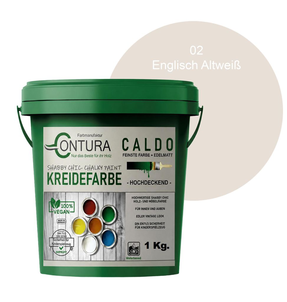 Contura BeGreen 1Kg. Kreidefarbe Shabby Chic Möbellack - 02 Produktbild 