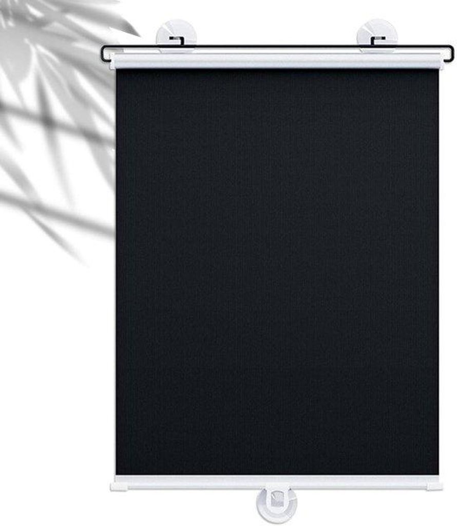 Schwarzes Rollgitter - 68x165cm - ohne Bohren - schwarz
