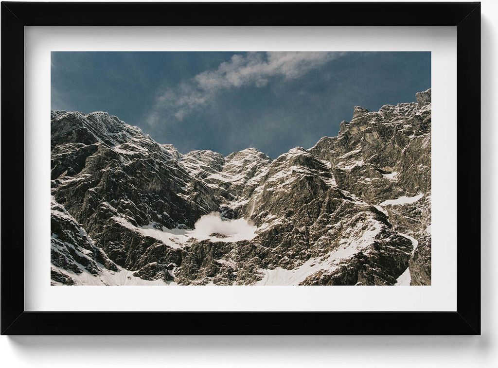 Watzmann Berchtesgadener Berge– Wandbild mit Rahmen – Gerahmtes Bild – Wanddekoration – 30x20 cm – Schwarz Rahmen