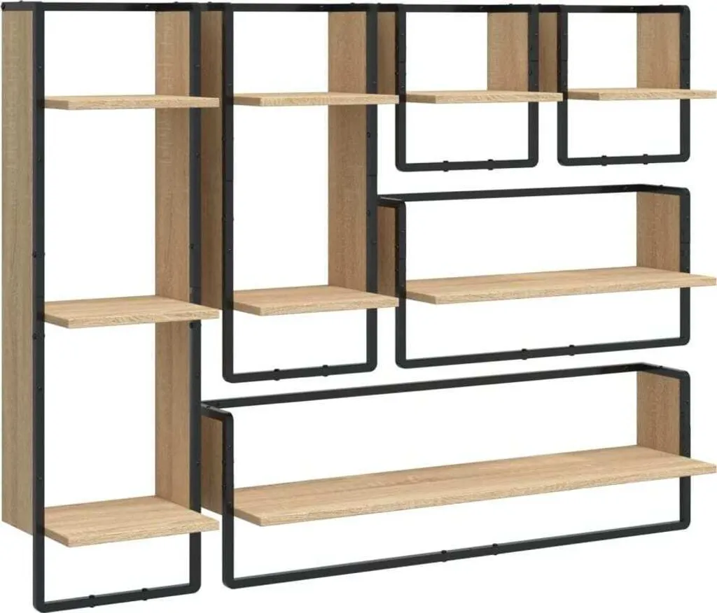 Mensole vidaXL 6 Pezzi Rovere Sonoma - Soluzione Salvaspazio Parete