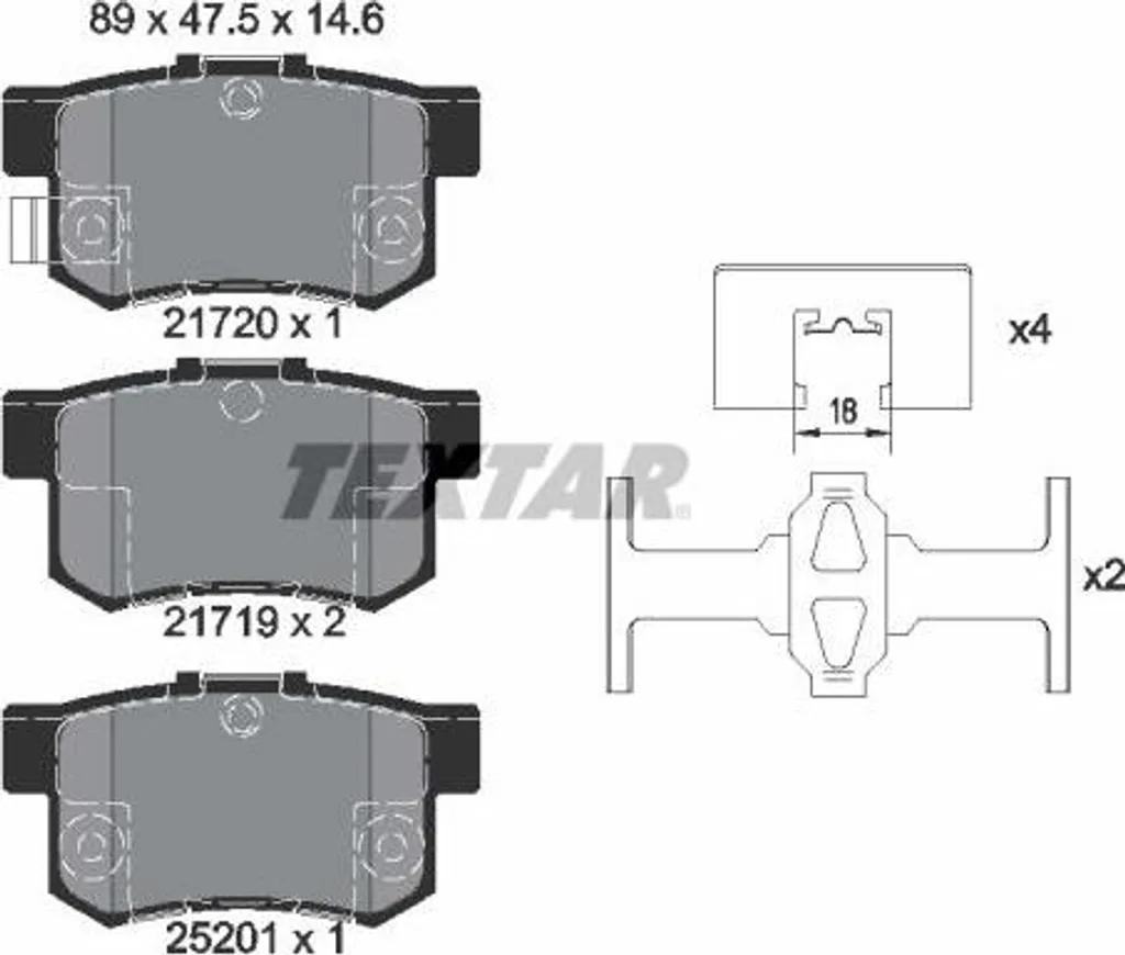 Plaquettes de frein TEXTAR 2172001 Haute Performance - OE 6000628642