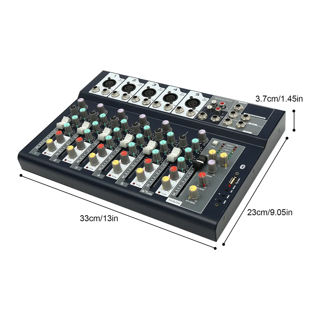Table de mixage audio 7 pistes format compact pour bars et concerts - 7