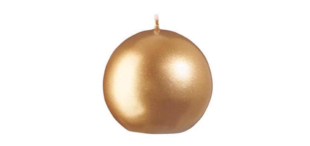 Kugelkerzen Metallic-Lack Gold Ø 6 cm, 12 Stück