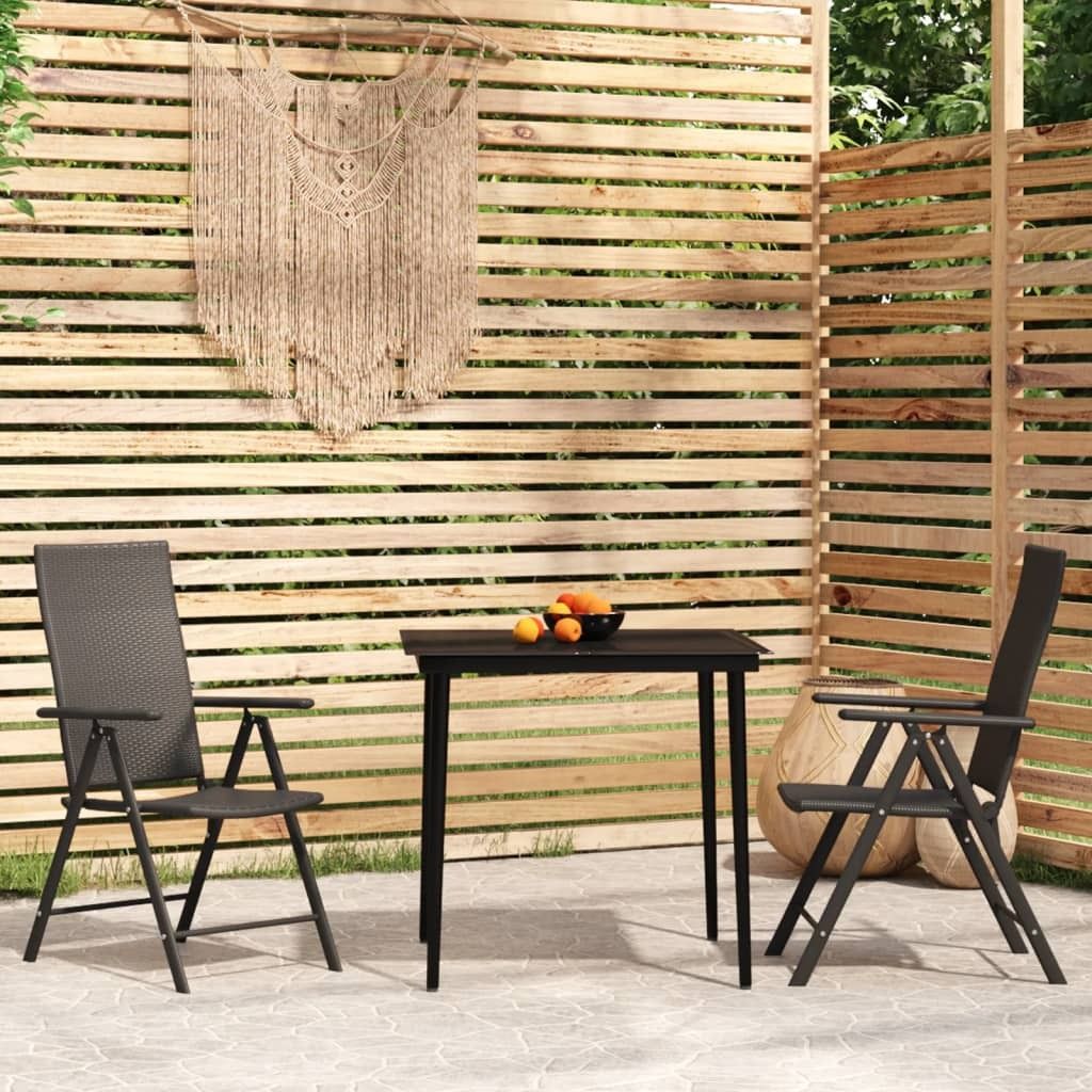 The Living Store 3-tlg. Garten-Essgruppe Schwarz