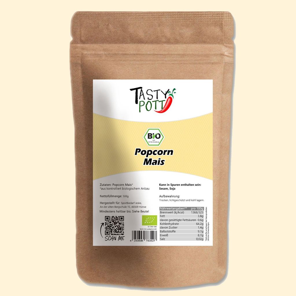 Tasty Pott  Popcorn Mais - im Beutel - 1000g Produktbild 