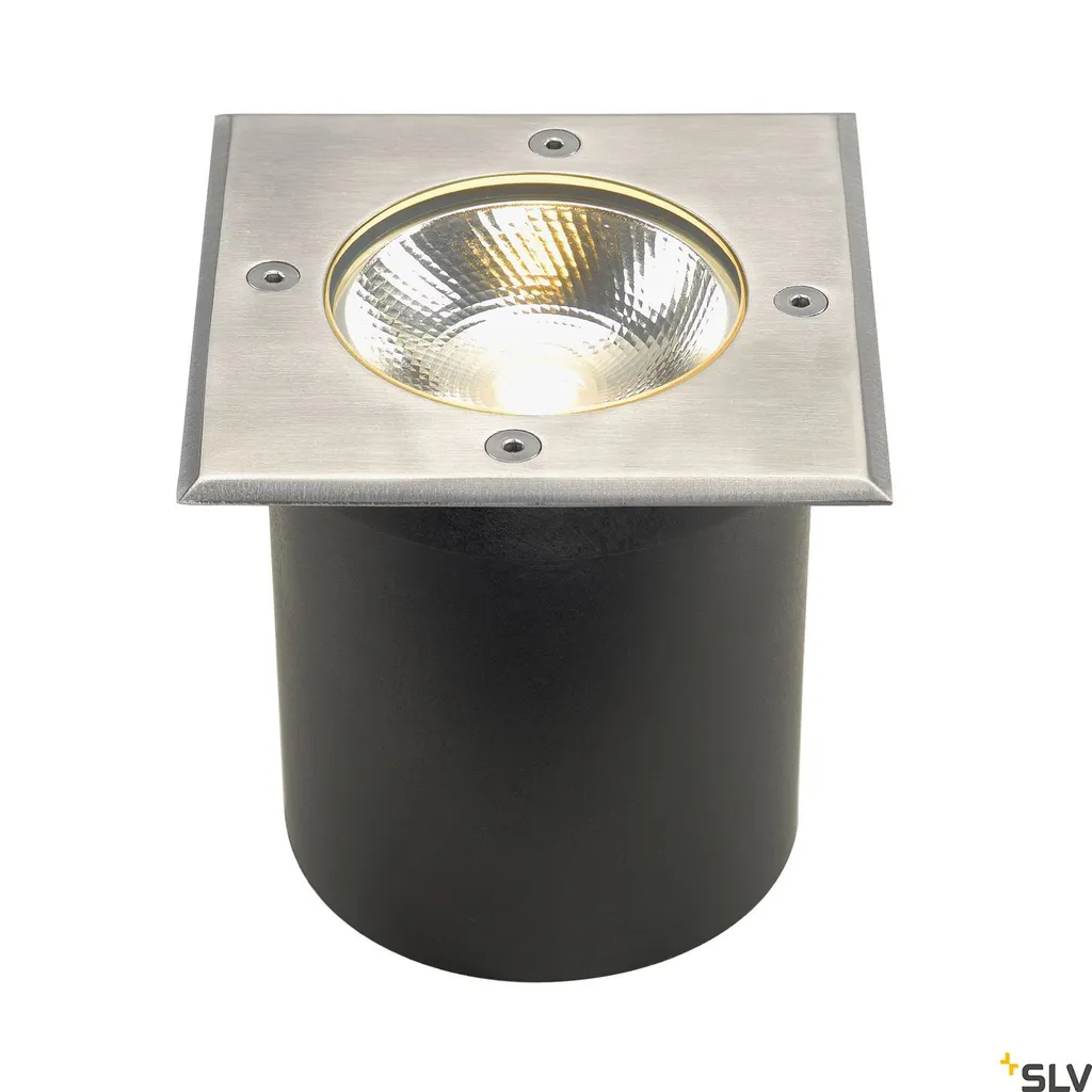 Rocci LED encastré de sol carré 9,8W IP67 inox blanc chaud 3000K