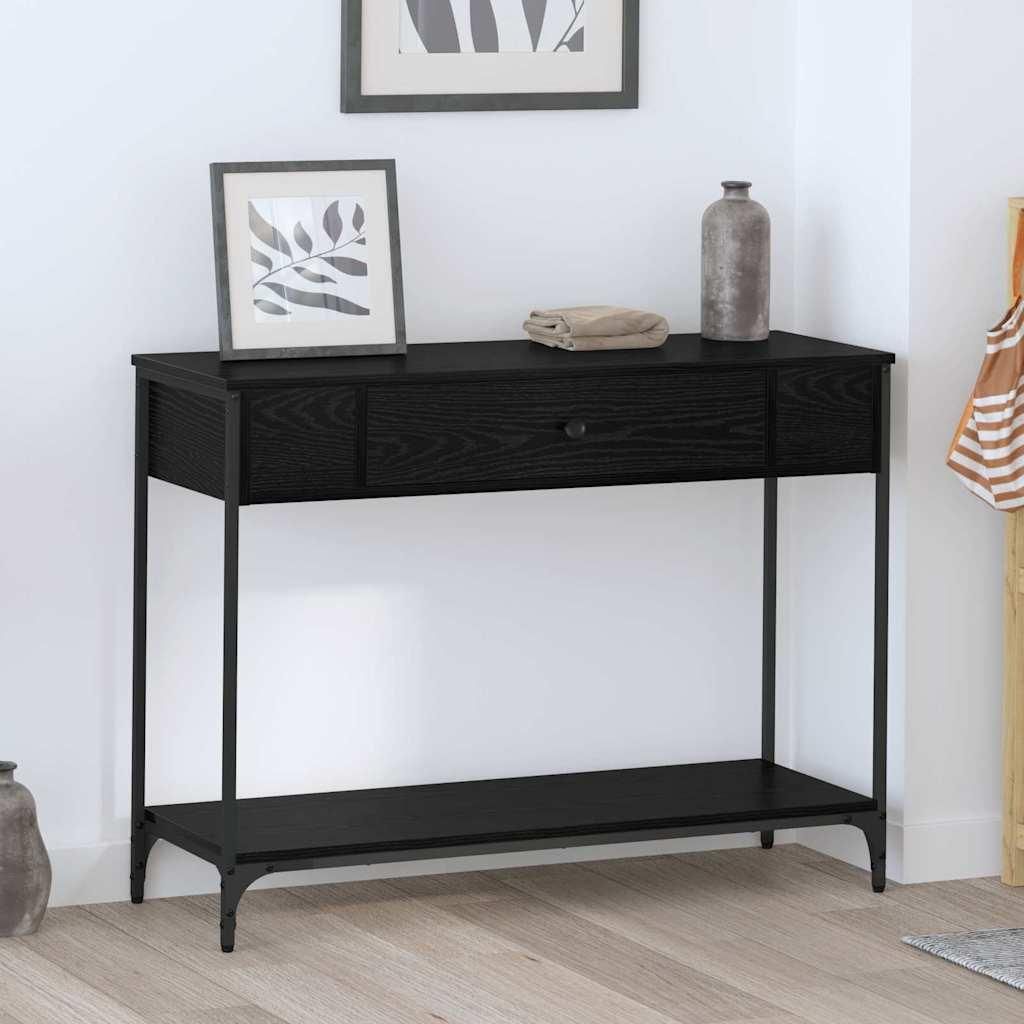 Möbel Konsolentisch Schwarze Eiche 100 x 34.5 x 75 cm Holzwerkstoff - Beistelltische 883512