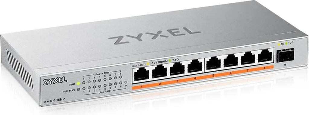 Switch ZyXEL XMG-108HP pour Wi-Fi 6 et NAS 2.5G avec Alimentation PoE+
