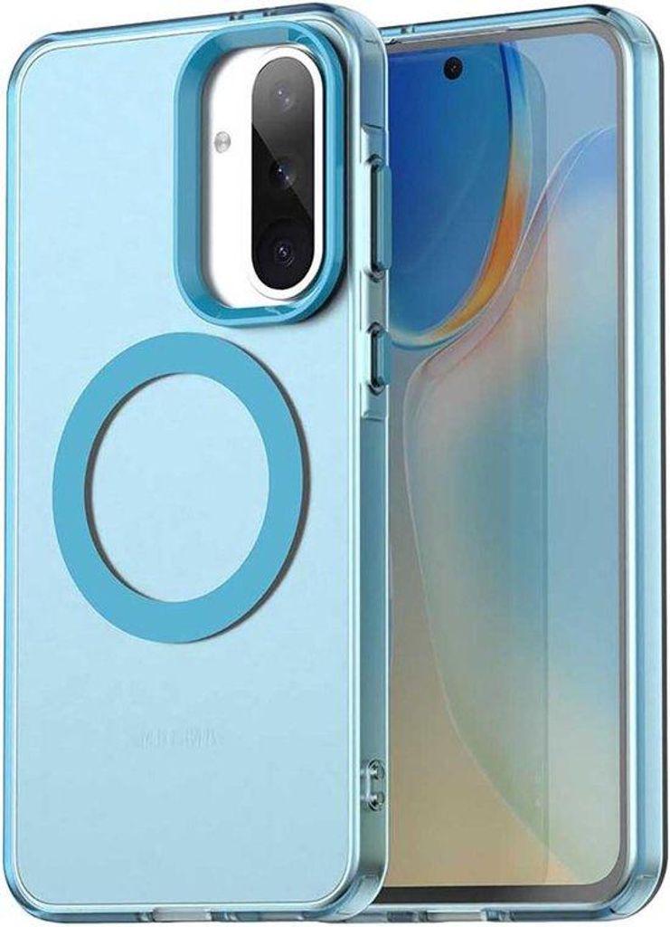 Schutzscheibe für Galaxy A56 5G/A36 - Schokfest - Durchsichtig - Matt - TPU-Silikon - Blau