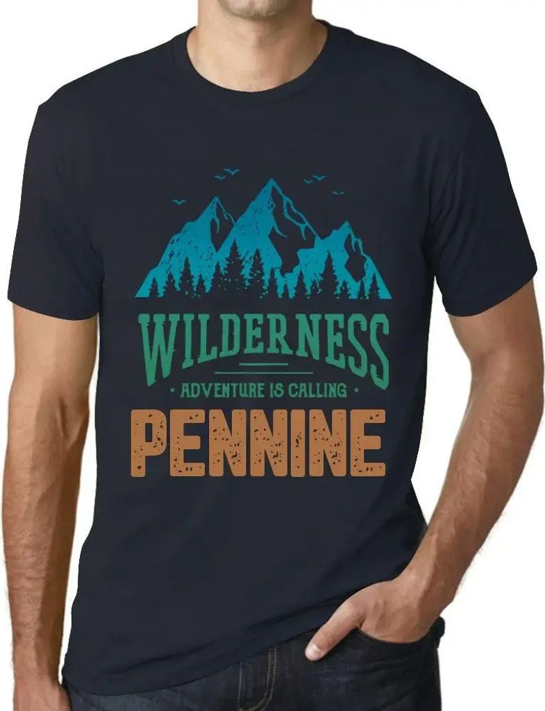 Herren Grafik T-Shirt Die Wildnis das Abenteuer ruft den Pennin – Wilderness, Adventure Is Calling Pennine – Öko-Verantwortlich Vintage Jahrgang