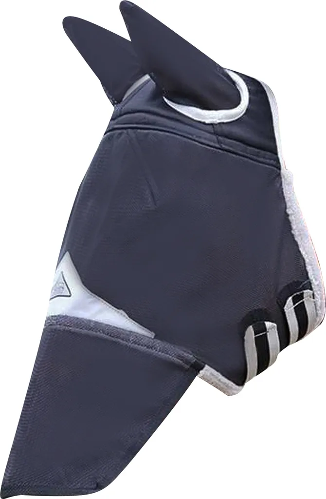 Maschera Antimosche Shires Pony Field Durable con Naso - Nero