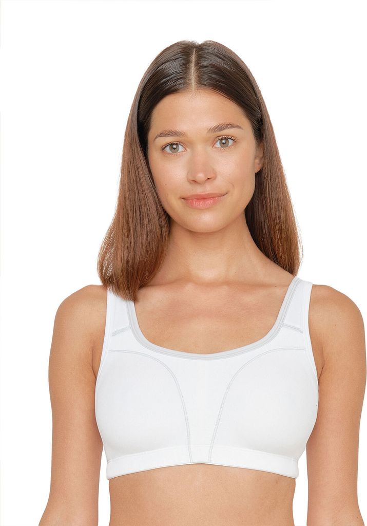 SUSA Sport-BH high support ohne Bügel Modell 7897, Serie Move (BH Größe: 80 G / Farbe: weiß/grau)
